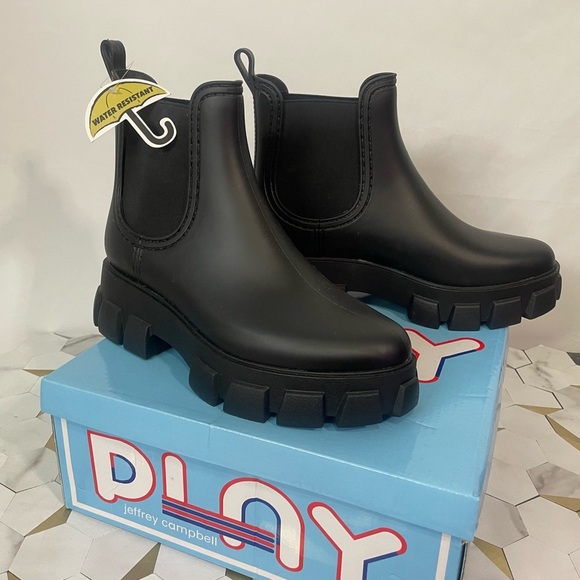 Jeffrey Campbell Shoes - NIB W10 Jeffrey Campbell Pleu Black Matte Chunky Platform Chelsea Ankle Boots